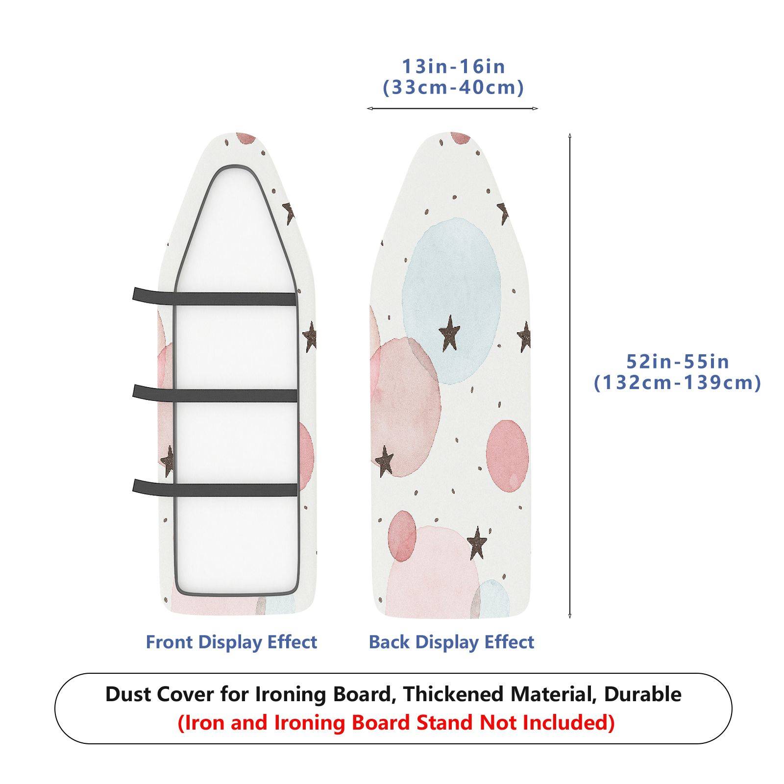 1-Piece Pattern Stars Dots Pastel  Ironing Board Cover, Universal Size, Without Board