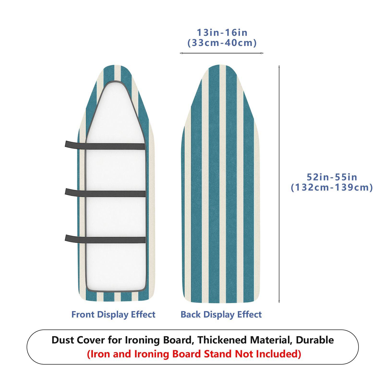 1-Piece Striped Blue Classic Elegant  Ironing Board Cover, Universal Size, Without Board