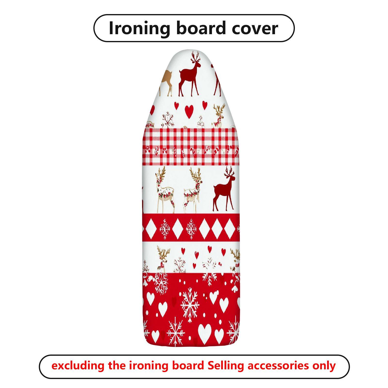 1-Piece Reindeer Snowflake Heart  Ironing Board Cover, Universal Size, Without Board