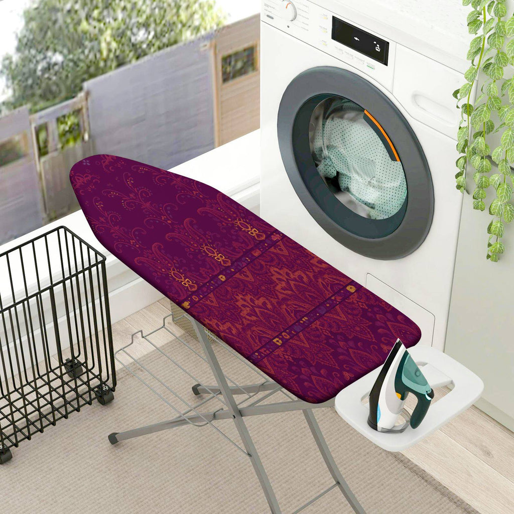1-Piece Retro Geometric Red  Ironing Board Cover, Universal Size, Without Board