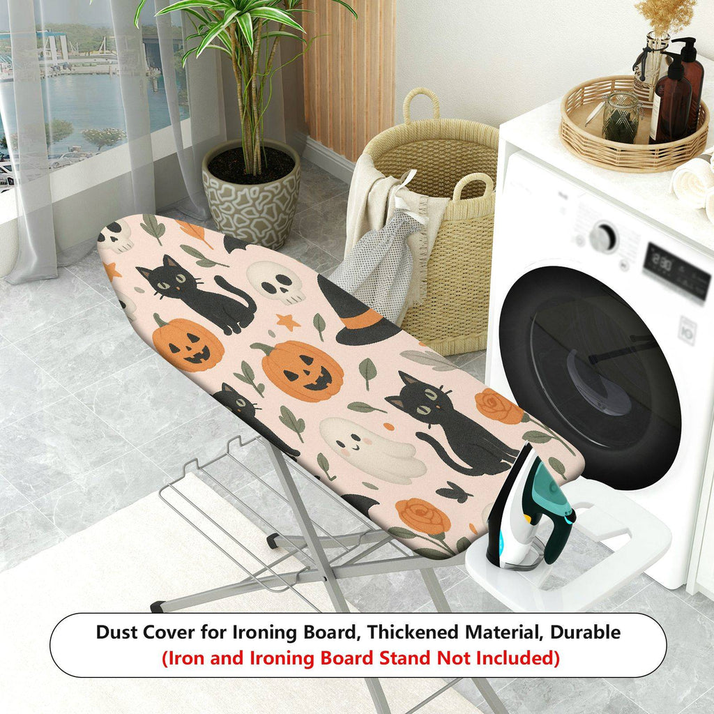 1-Piece Halloween Black Cat Pumpkin  Ironing Board Cover, Universal Size, Without Board