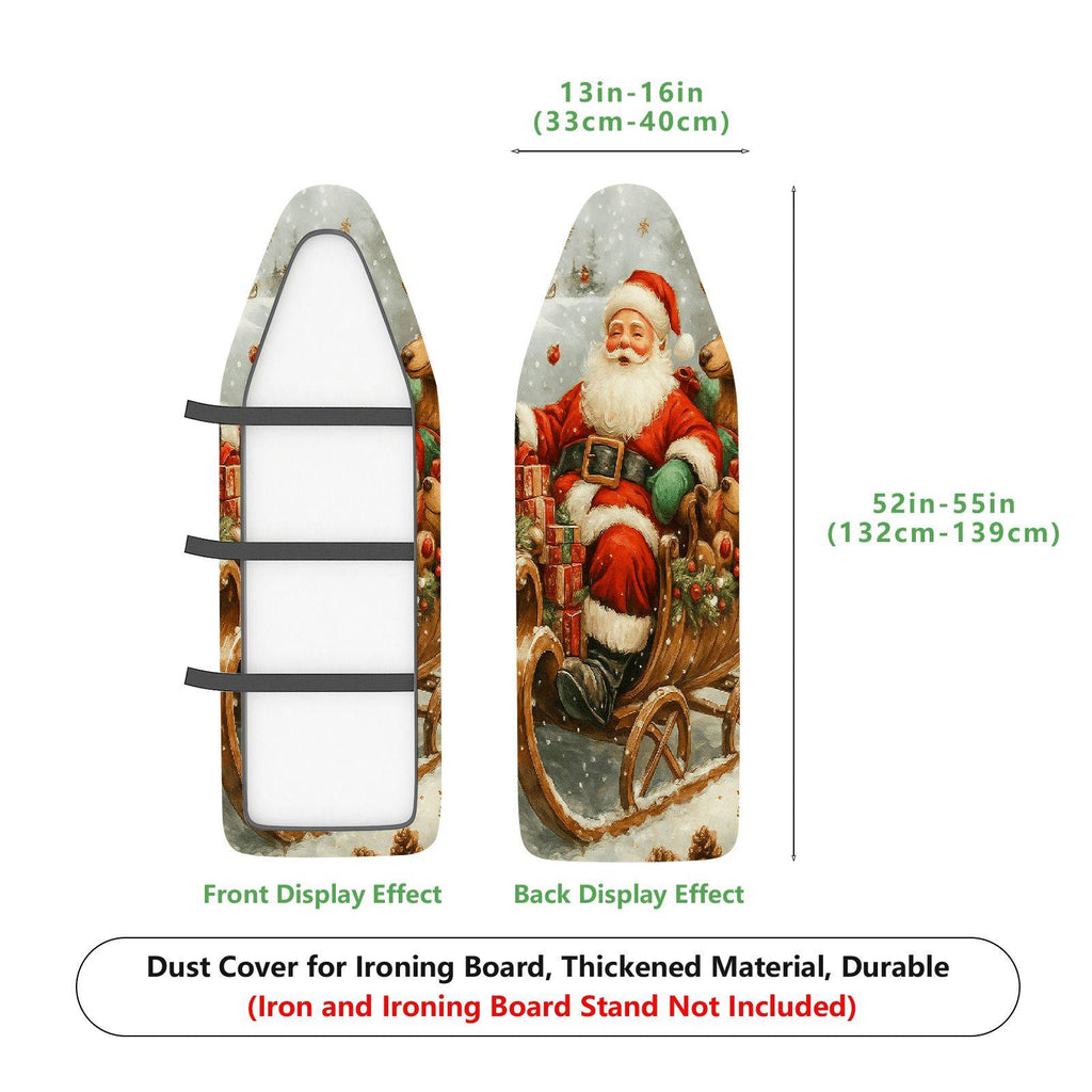 1-Piece Santa Claus Reindeer Sleigh  Ironing Board Cover, Universal Size, Without Board