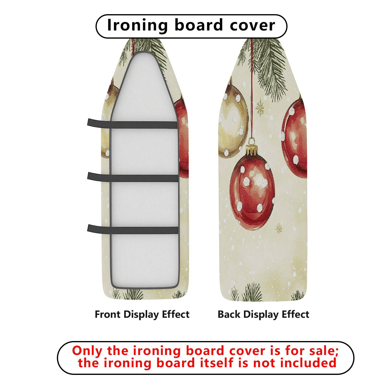 1-Piece Christmas Ornaments Pine Tree Snowfall  Ironing Board Cover, Universal Size, Without Board