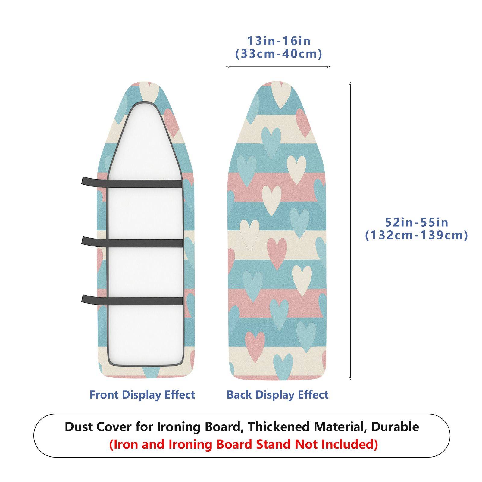 1-Piece Heart Striped Colorful  Ironing Board Cover, Universal Size, Without Board