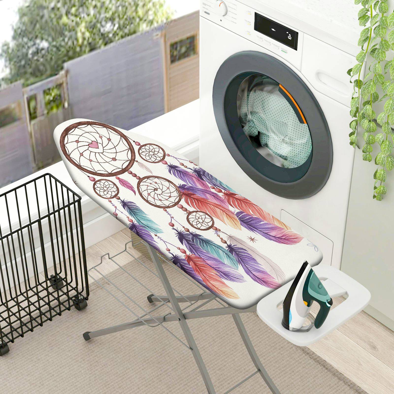 1-Piece Dreamcatcher Feather Bohemian  Ironing Board Cover, Universal Size, Without Board