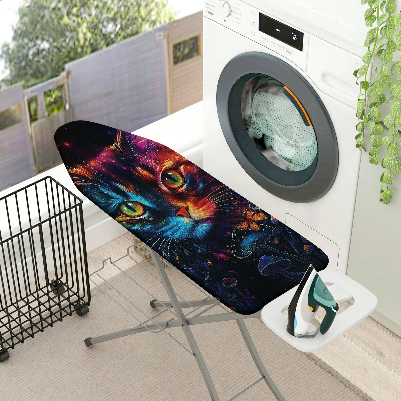 1-Piece Galaxy Cat Space  Ironing Board Cover, Universal Size, Without Board
