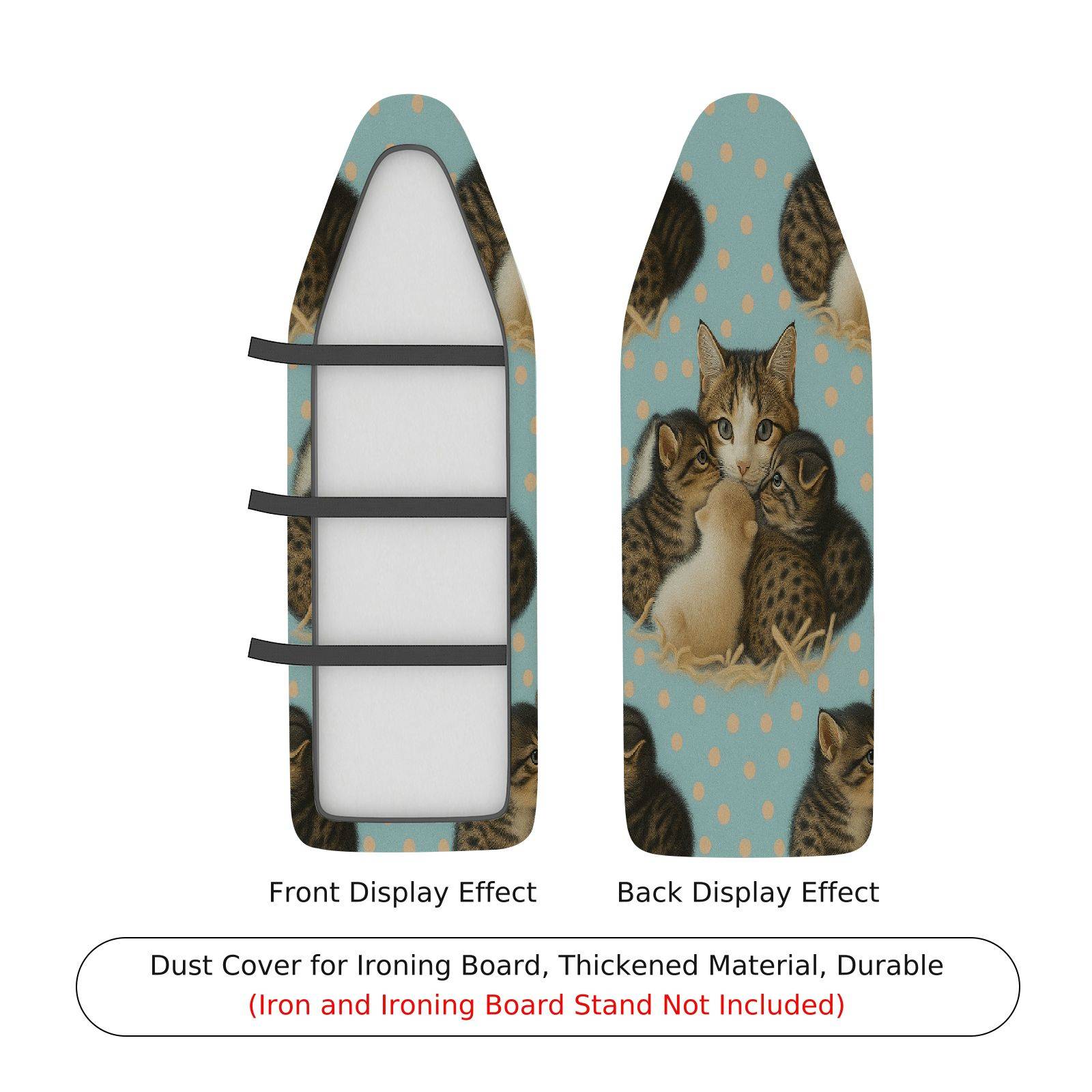 1-Piece Cat Animal Pattern Blue  Ironing Board Cover, Universal Size, Without Board