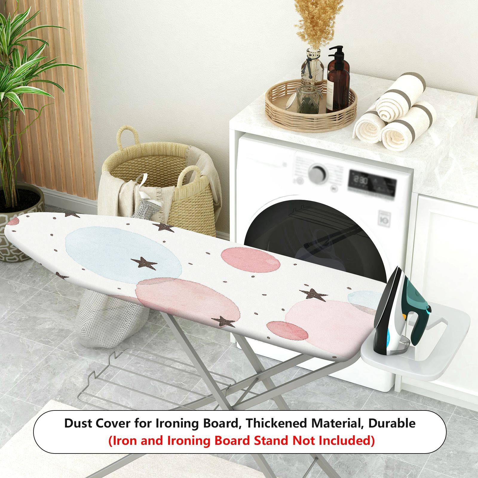1-Piece Pattern Stars Dots Pastel  Ironing Board Cover, Universal Size, Without Board