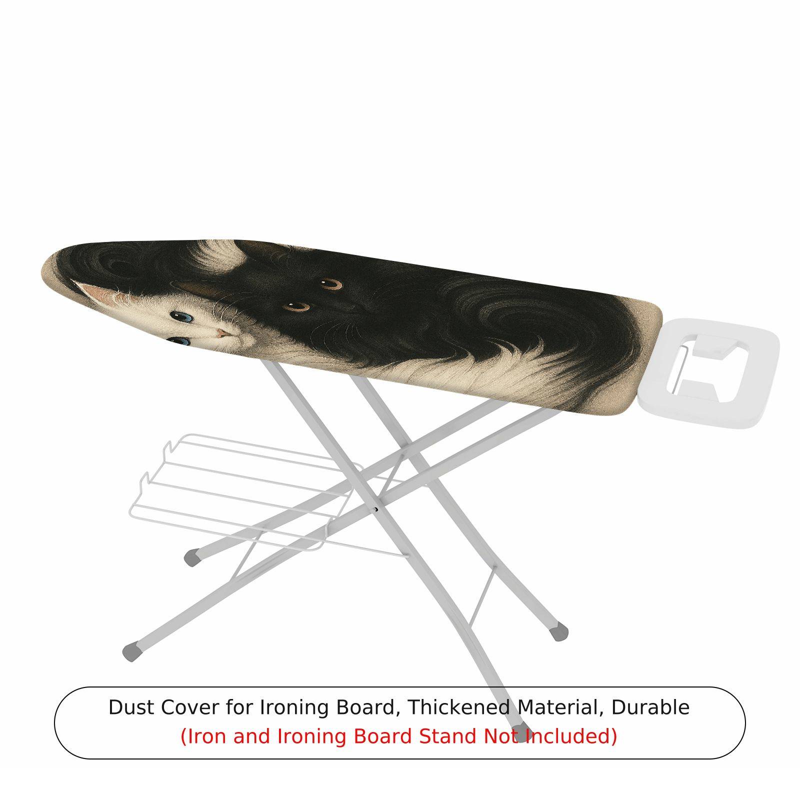 1-Piece Cat Black White Animals  Ironing Board Cover, Universal Size, Without Board