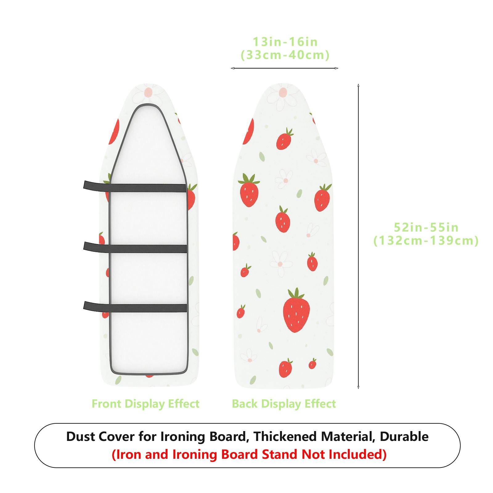1-Piece Strawberry Floral Fresh  Ironing Board Cover, Universal Size, Without Board