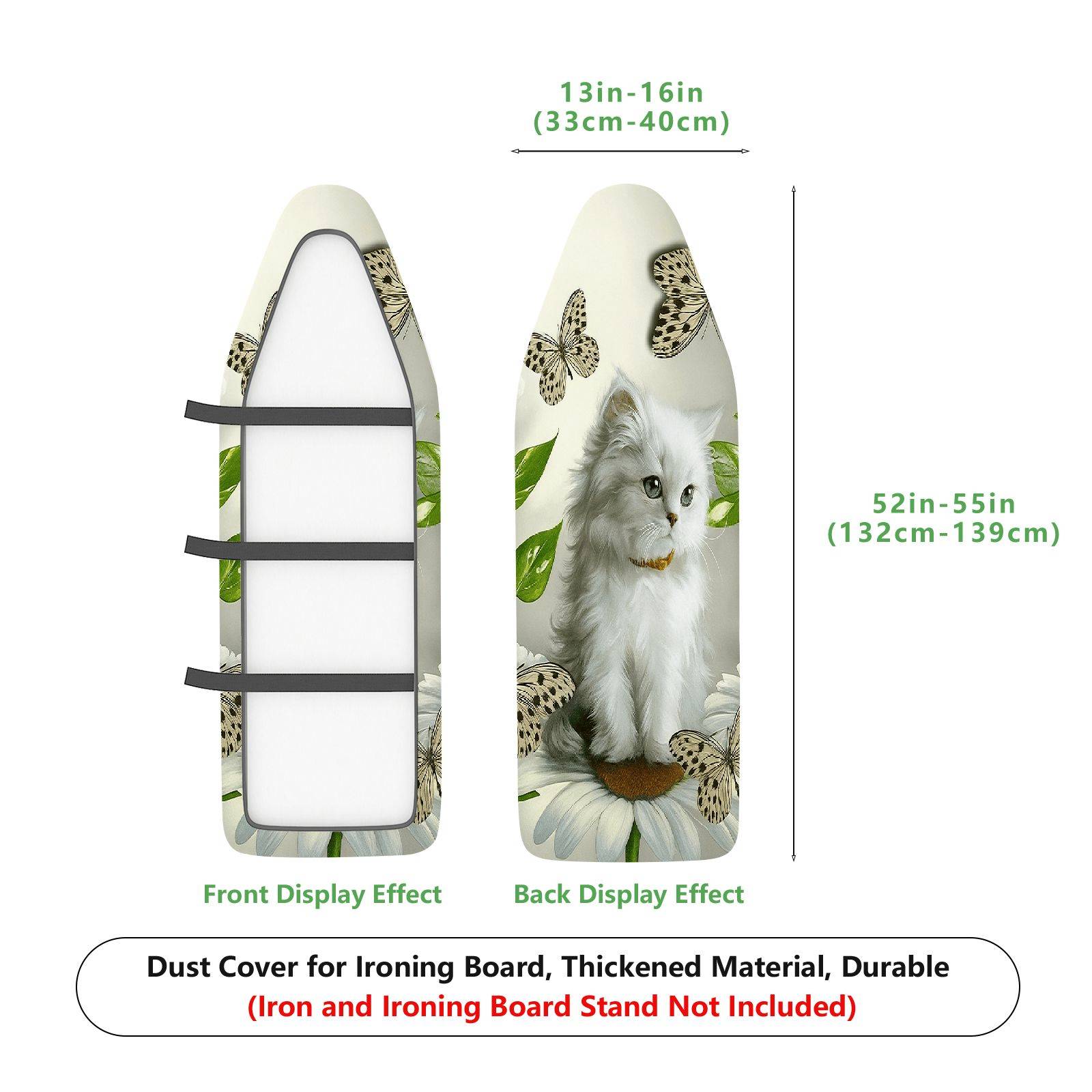 1-Piece Cat Butterfly Floral  Ironing Board Cover, Universal Size, Without Board