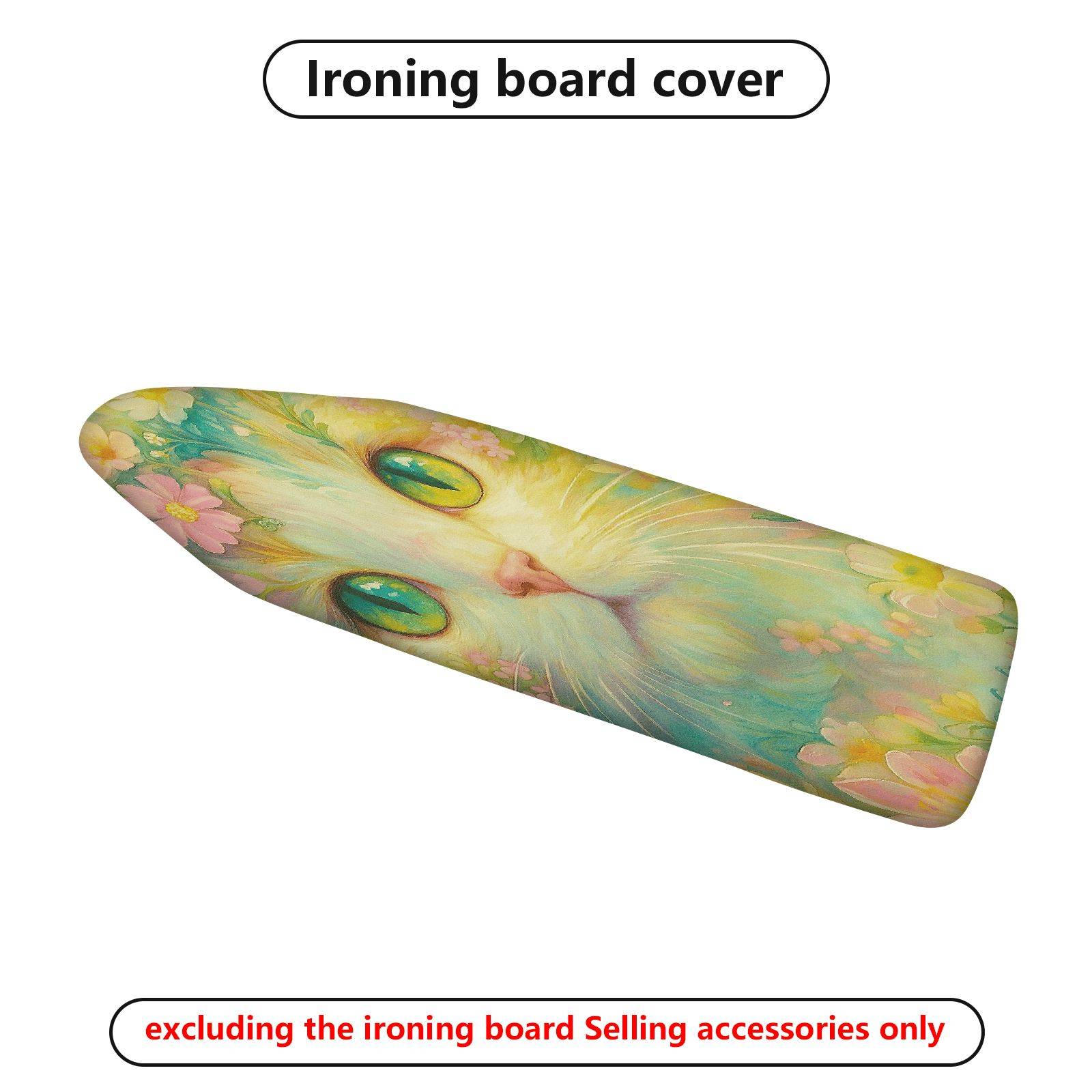 1-Piece Cat Floral Art  Ironing Board Cover, Universal Size, Without Board