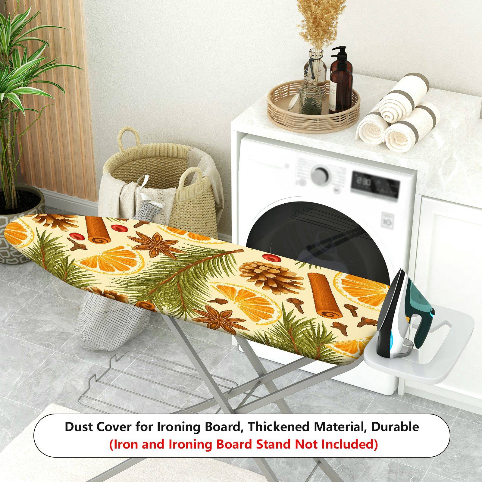 1-Piece Pine Cone Orange Star Anise  Ironing Board Cover, Universal Size, Without Board