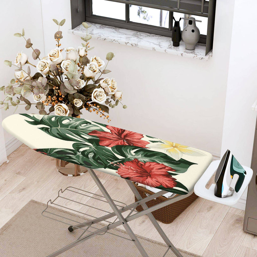 1-Piece Tropical Floral Hibiscus  Ironing Board Cover, Universal Size, Without Board