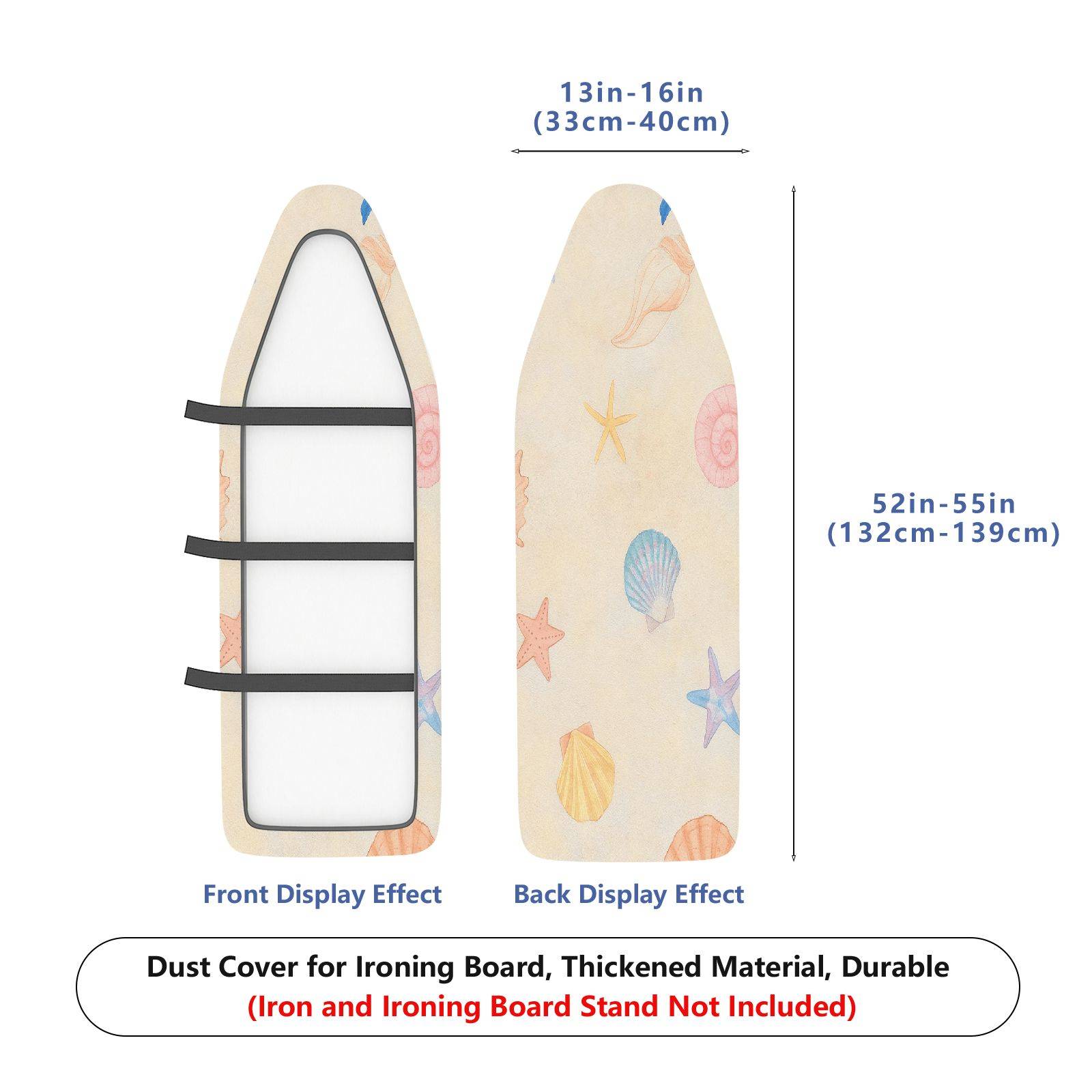 1-Piece Seashell Starfish Nautical  Ironing Board Cover, Universal Size, Without Board