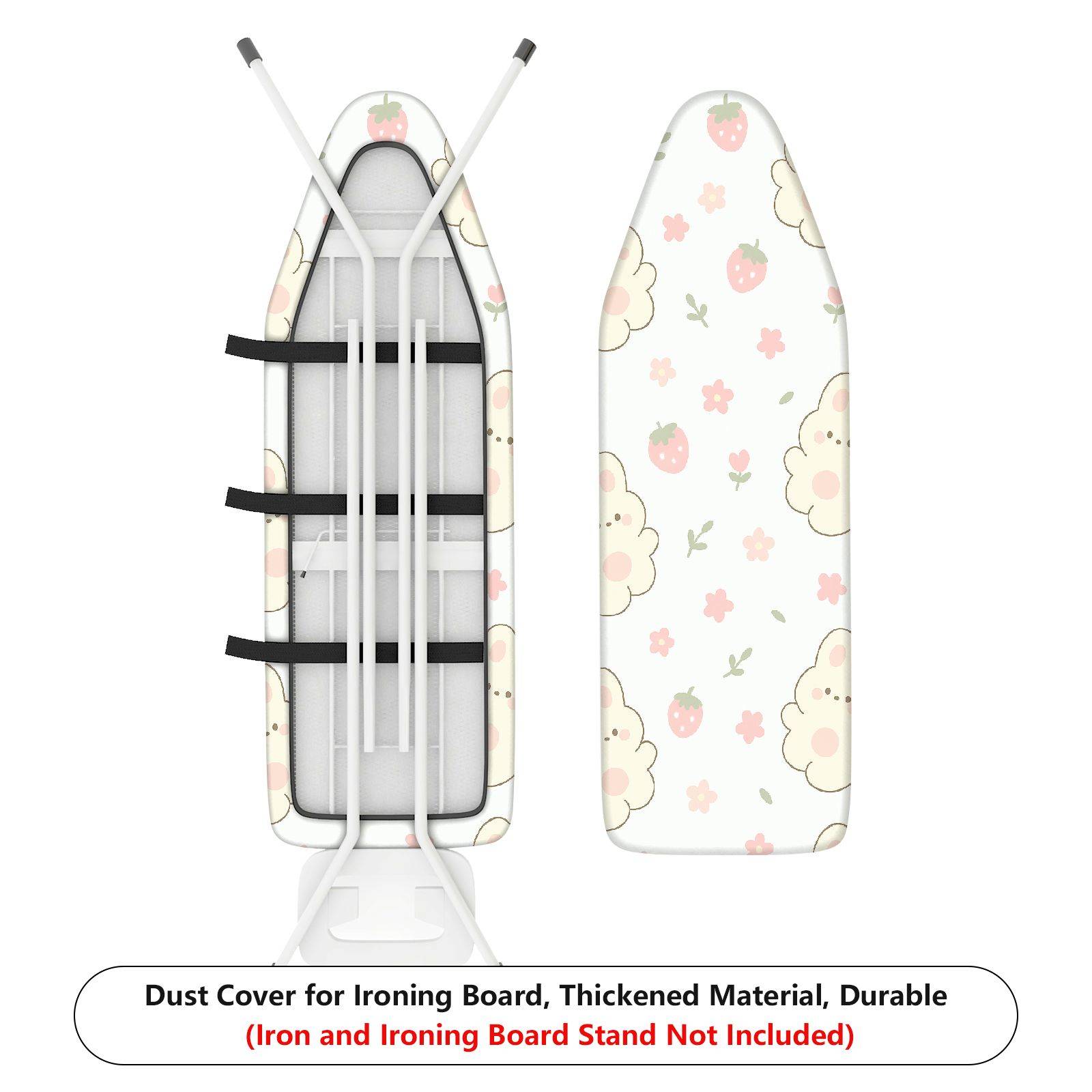 1-Piece Floral Strawberry  Ironing Board Cover, Universal Size, Without Board