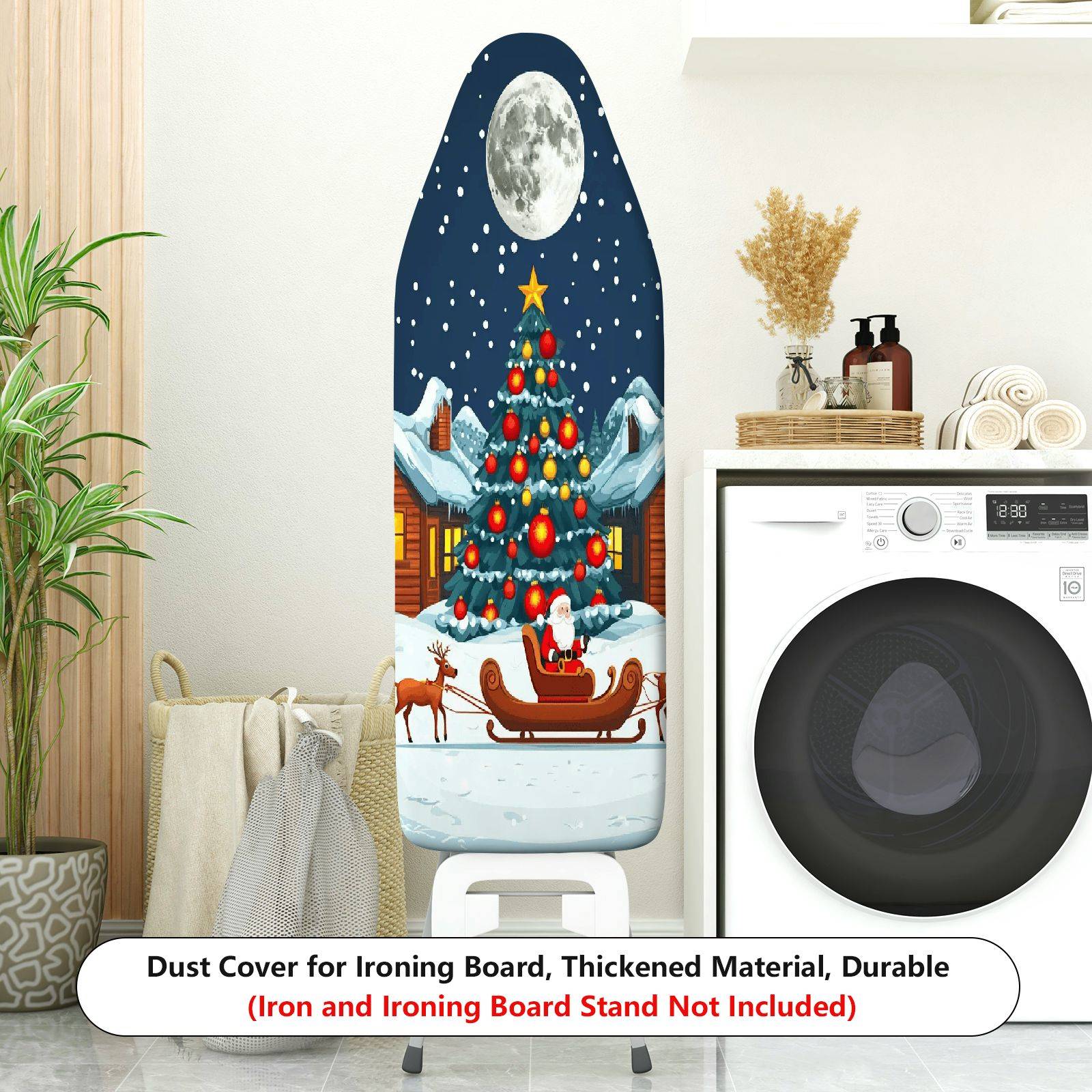 1-Piece Christmas Santa Moon  Ironing Board Cover, Universal Size, Without Board