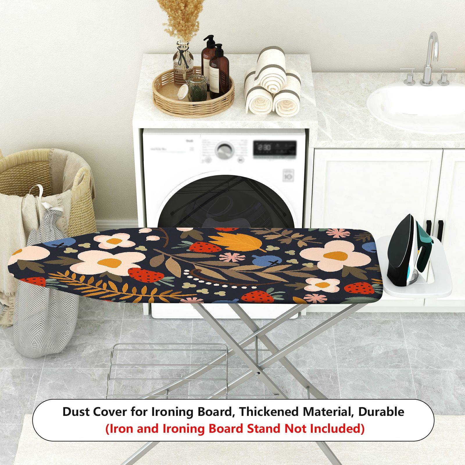 1-Piece Floral Pattern Strawberry Leaf  Ironing Board Cover, Universal Size, Without Board