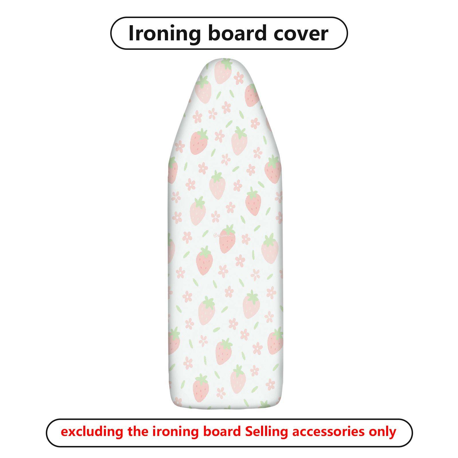 1-Piece Strawberry Floral Pastel  Ironing Board Cover, Universal Size, Without Board