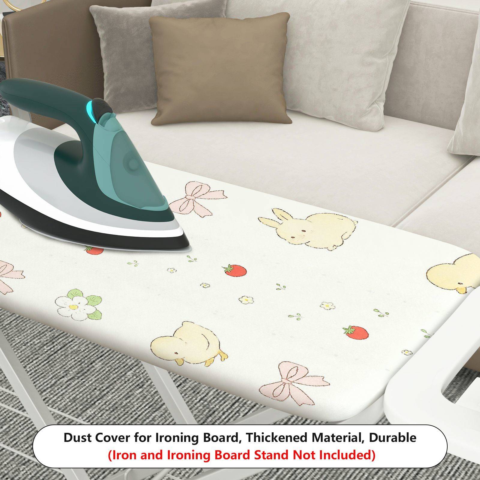 1-Piece Rabbit Strawberry Bow  Ironing Board Cover, Universal Size, Without Board