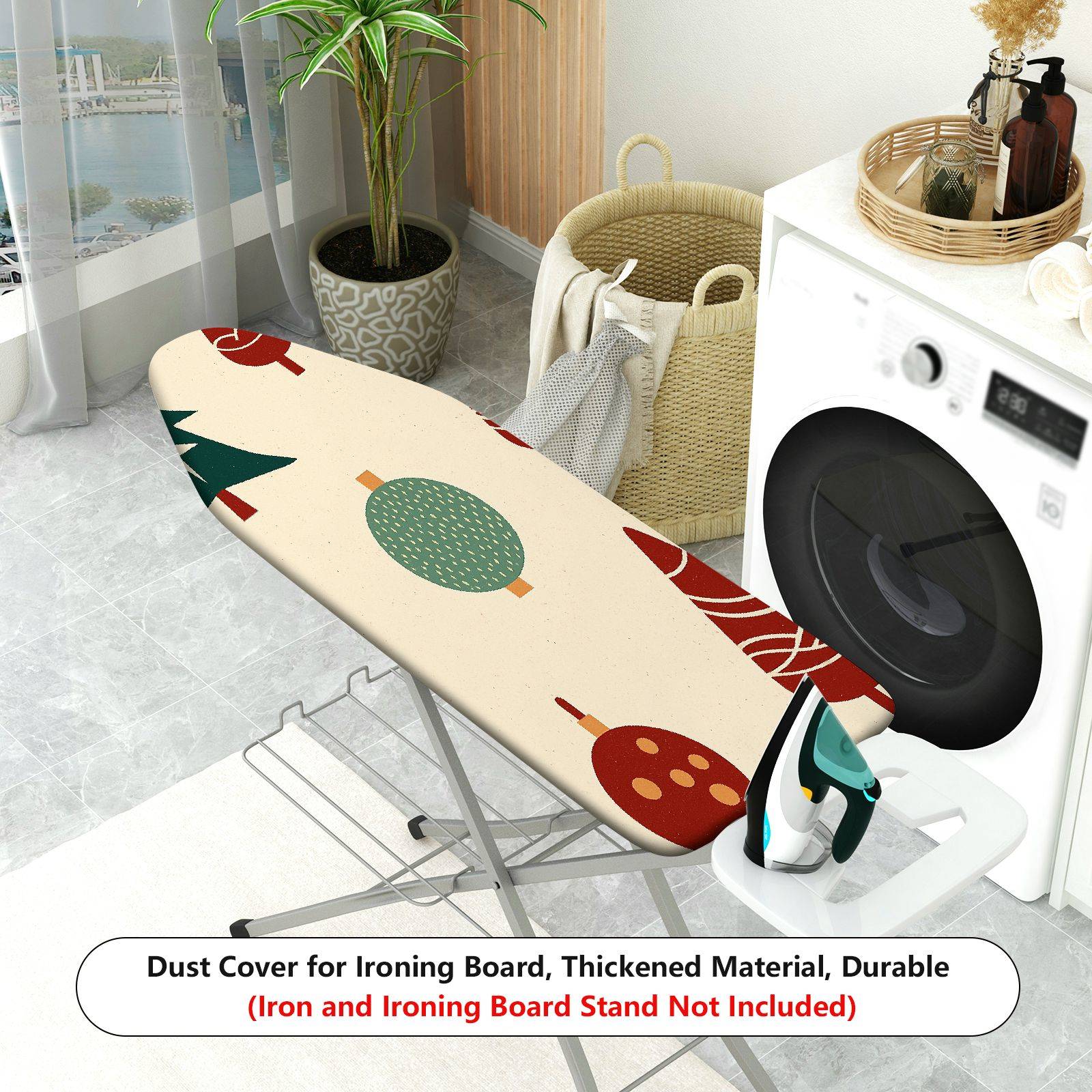 1-Piece Christmas Tree Pattern Ornament  Ironing Board Cover, Universal Size, Without Board