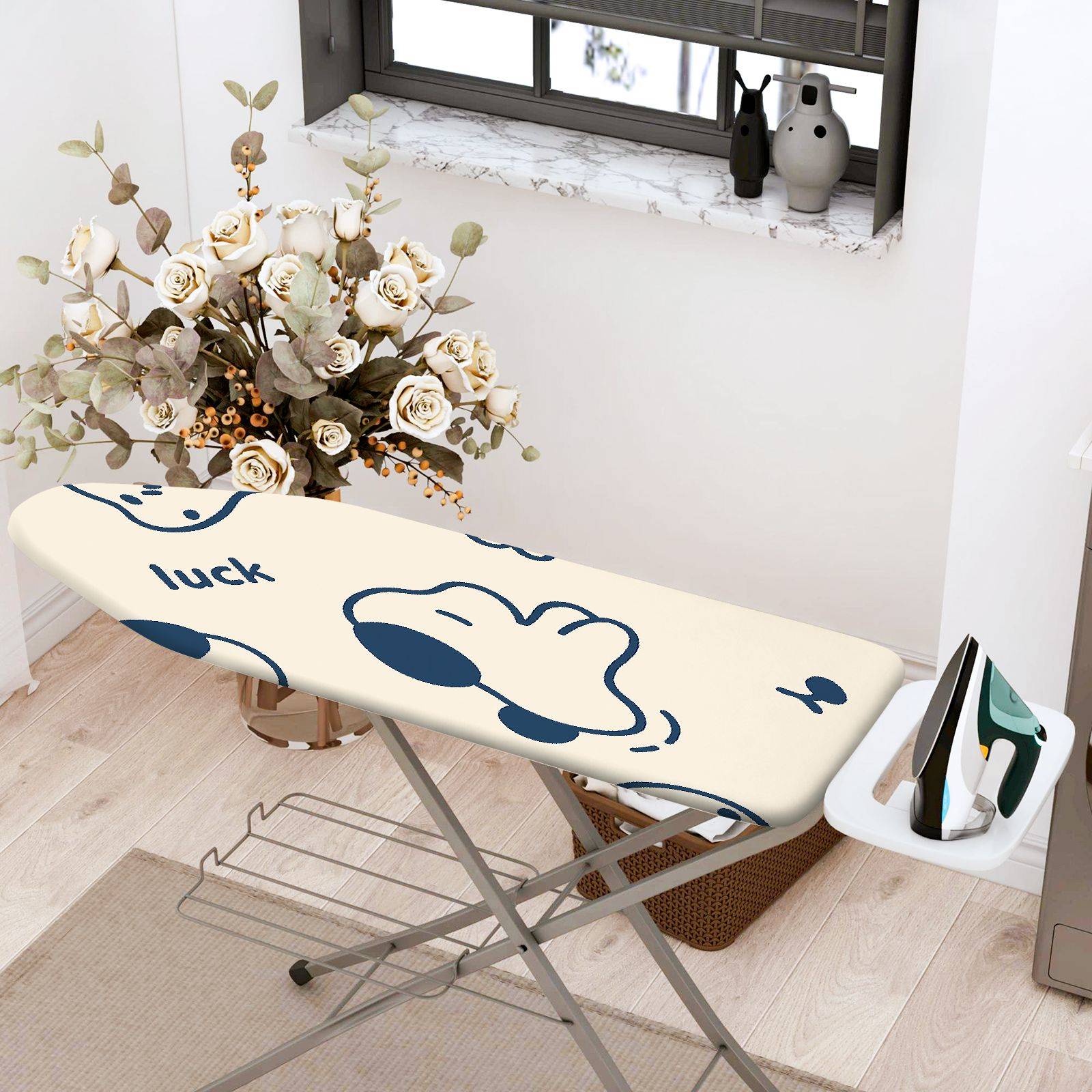 1-Piece Lucky Dog Happiness  Ironing Board Cover, Universal Size, Without Board