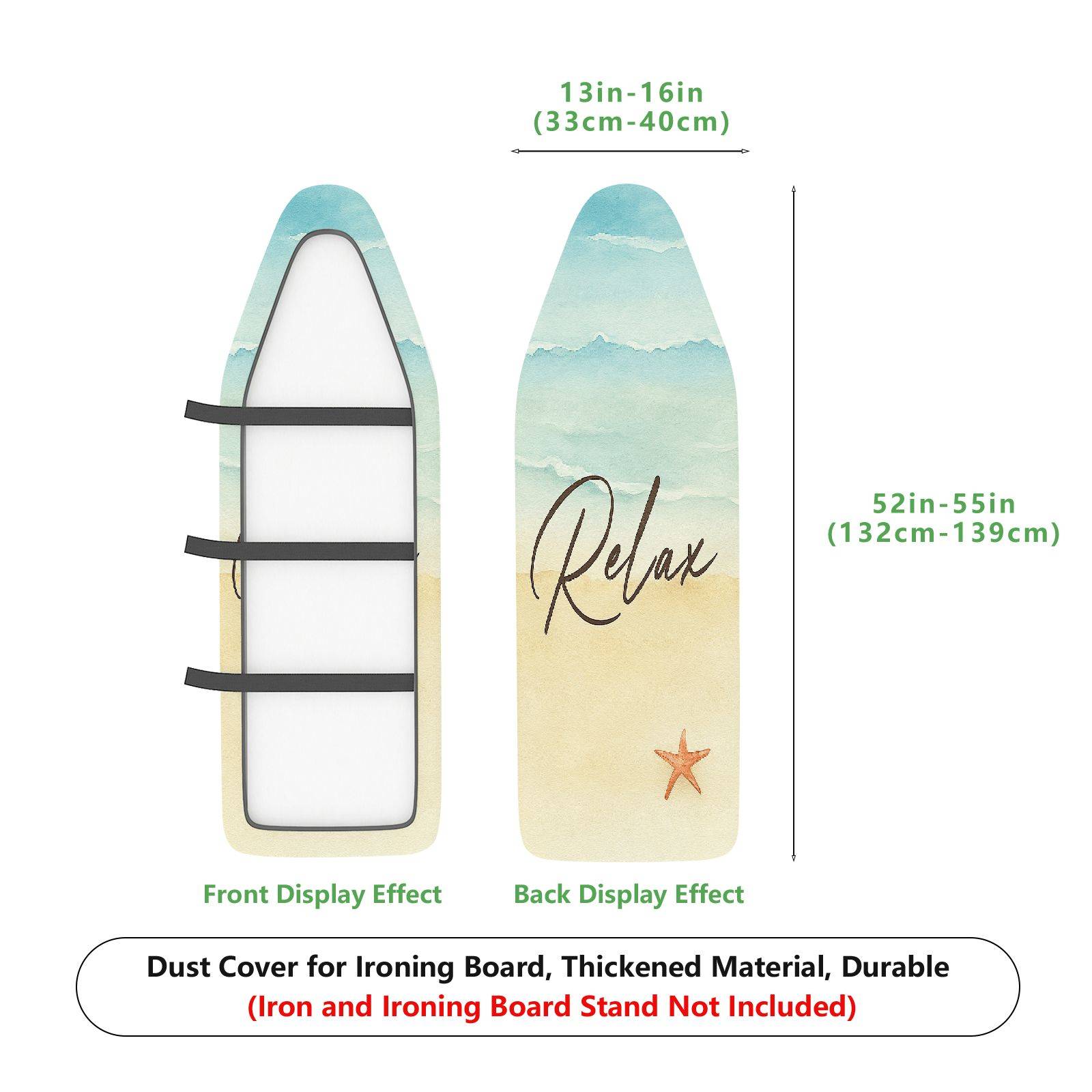 1-Piece Beach Relax Starfish  Ironing Board Cover, Universal Size, Without Board