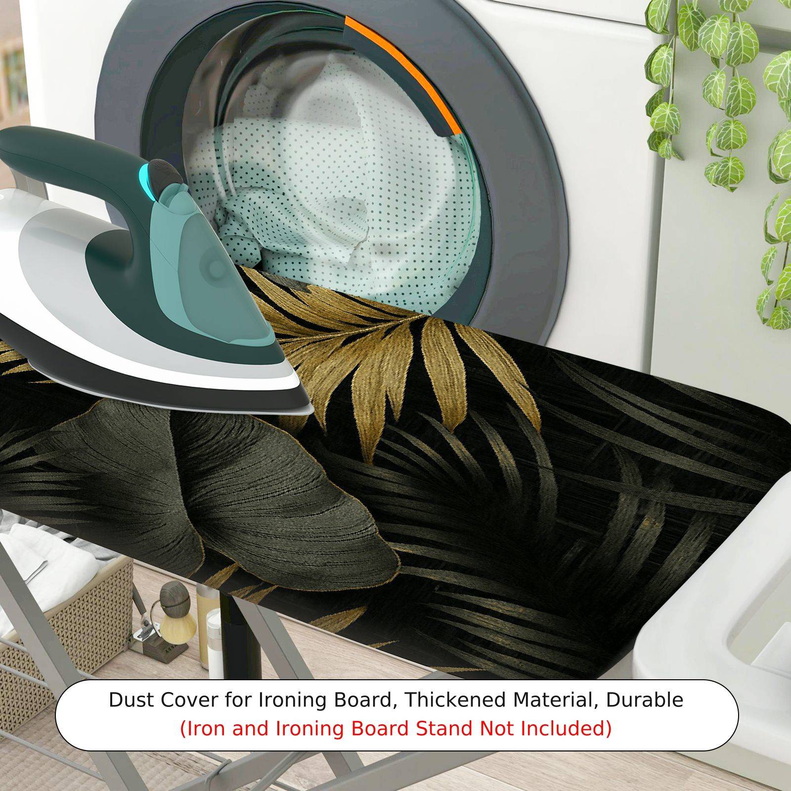 1-Piece Tropical Leaves Print Nature  Ironing Board Cover, Universal Size, Without Board