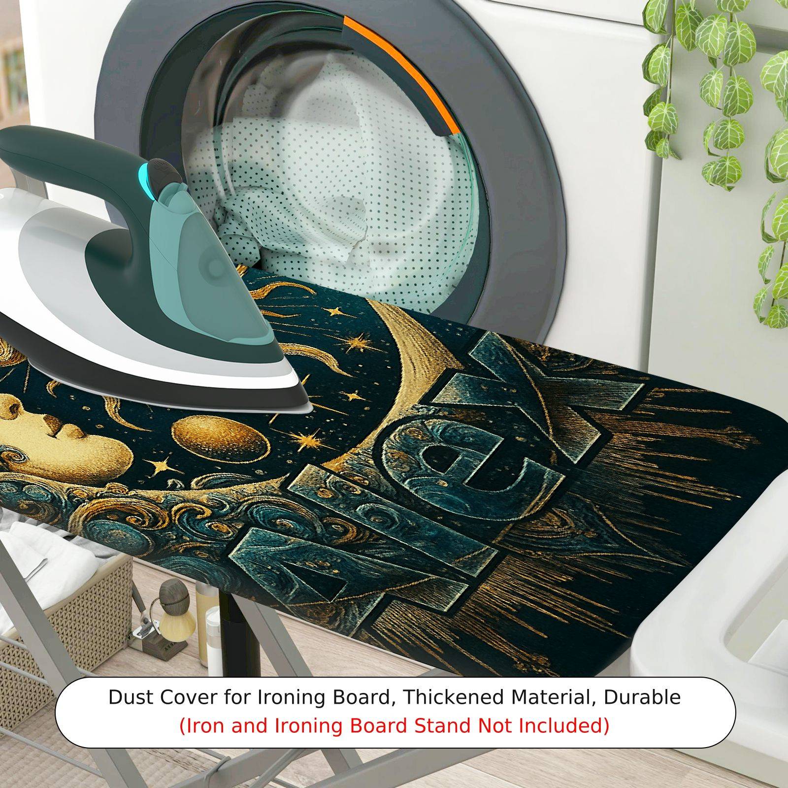 1-Piece Sun Moon Stars  Ironing Board Cover, Universal Size, Without Board