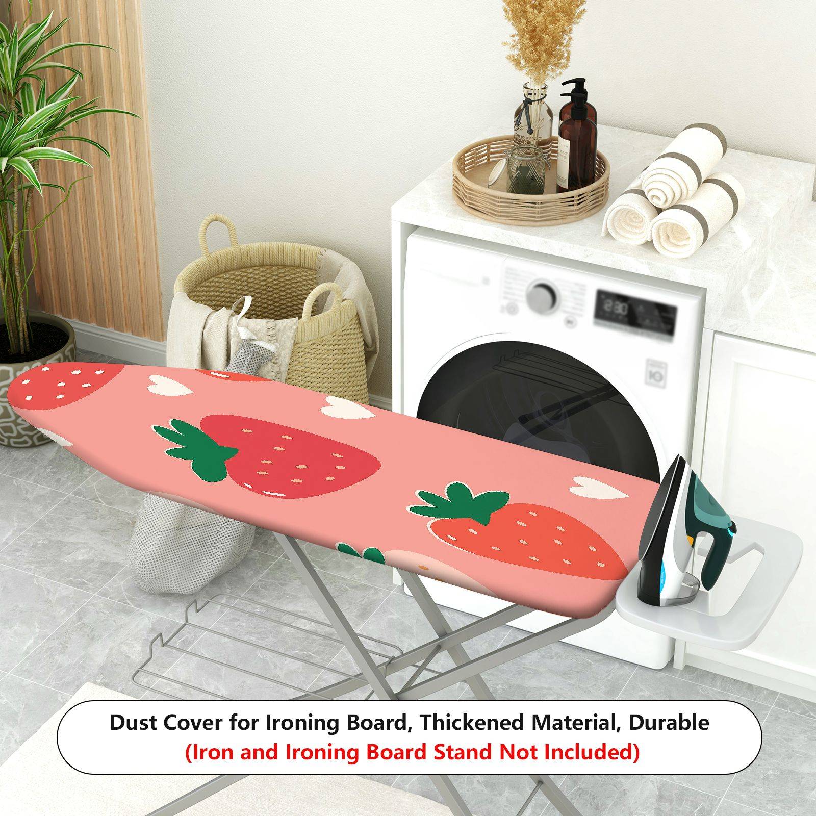 1-Piece Strawberry Heart Pink  Ironing Board Cover, Universal Size, Without Board