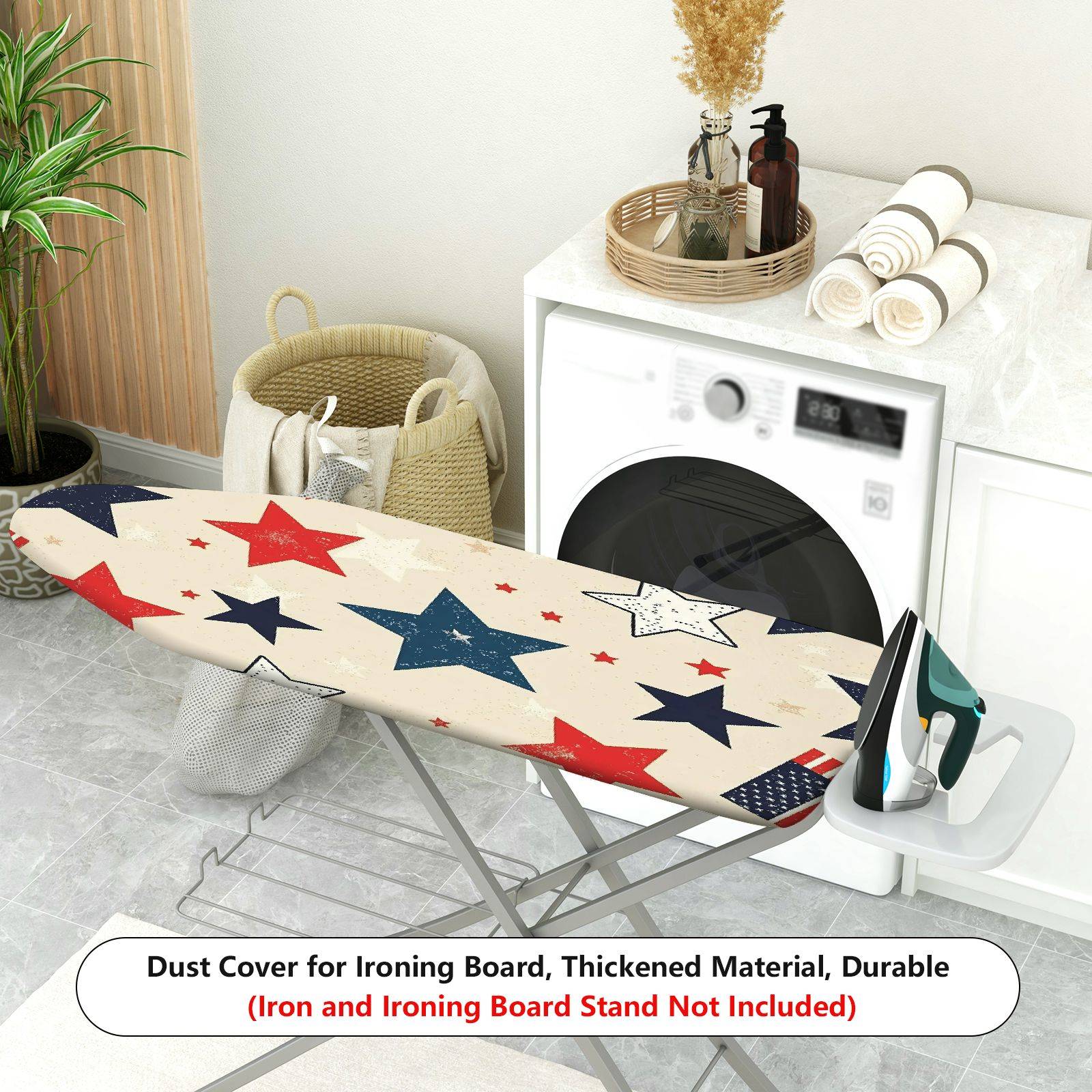 1-Piece Star Pattern American Flag Vintage Theme  Ironing Board Cover, Universal Size, Without Board