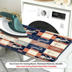 1-Piece Retro Check Floral  Ironing Board Cover, Universal Size, Without Board
