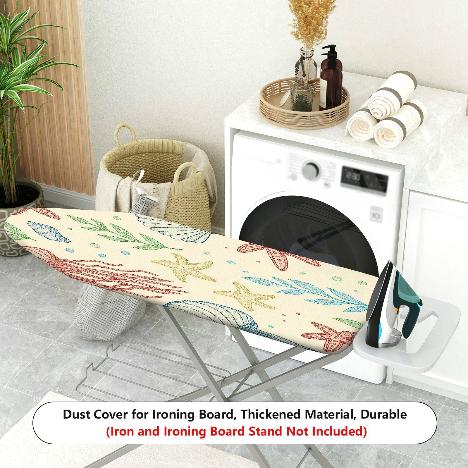 1-Piece Sea Beach Shell Starfish  Ironing Board Cover, Universal Size, Without Board