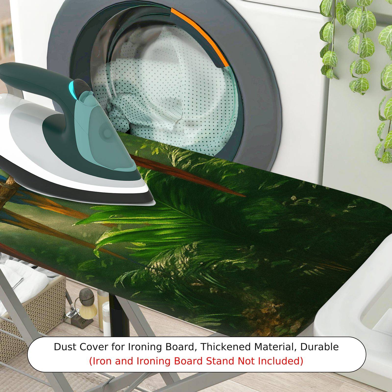 1-Piece Parrot Tropical Jungle  Ironing Board Cover, Universal Size, Without Board