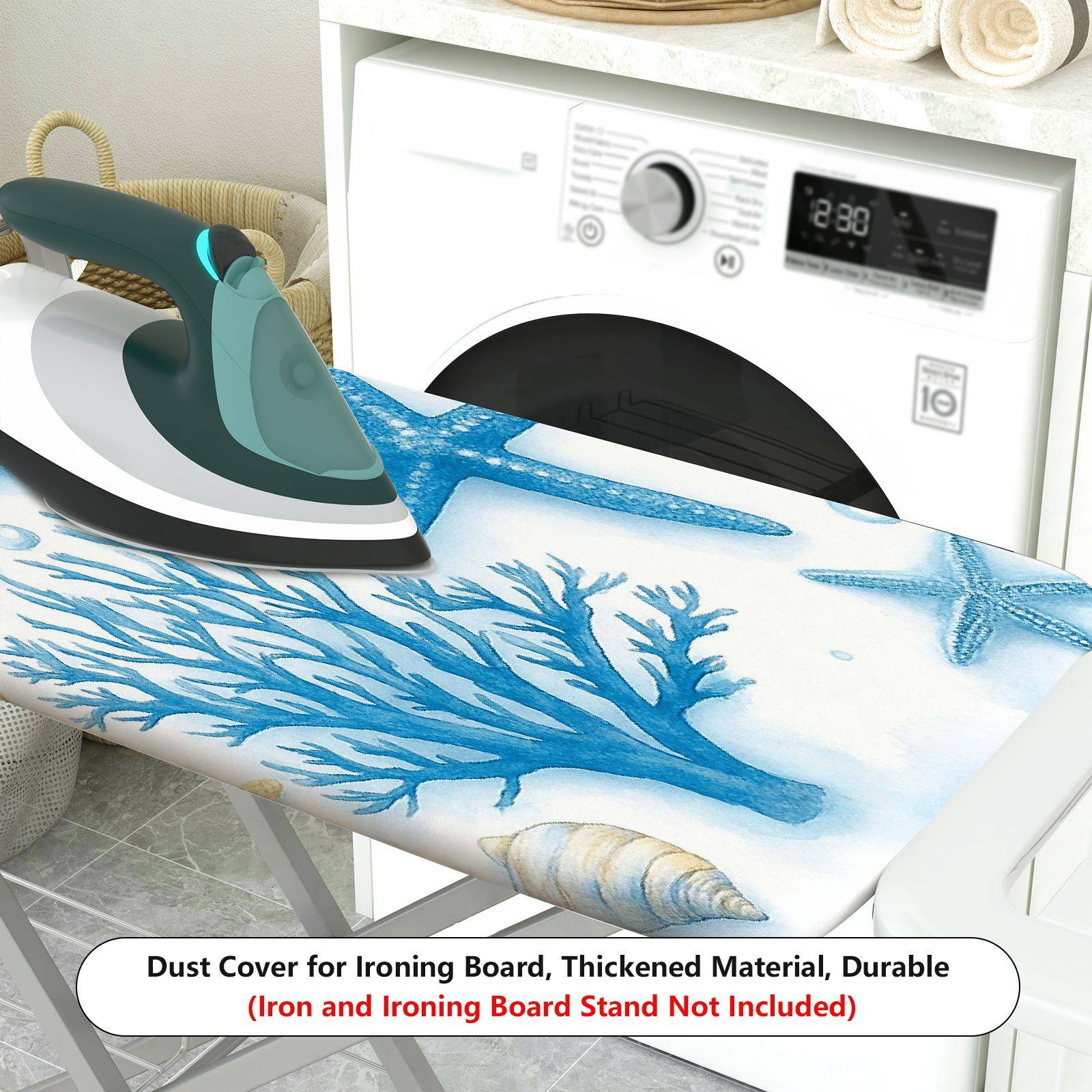 1-Piece seashell coral starfish  Ironing Board Cover, Universal Size, Without Board