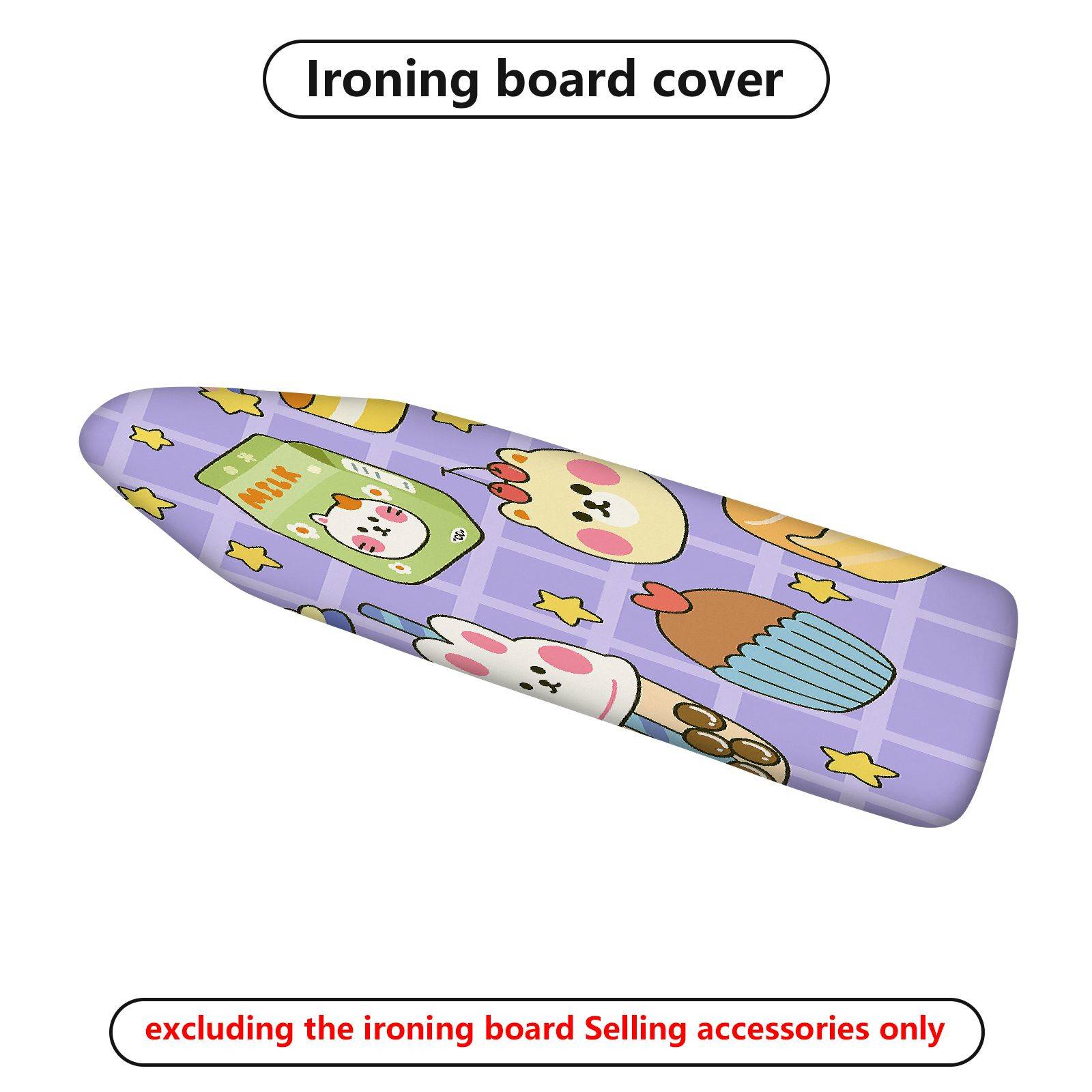 1-Piece Cupcake Cat Star  Ironing Board Cover, Universal Size, Without Board