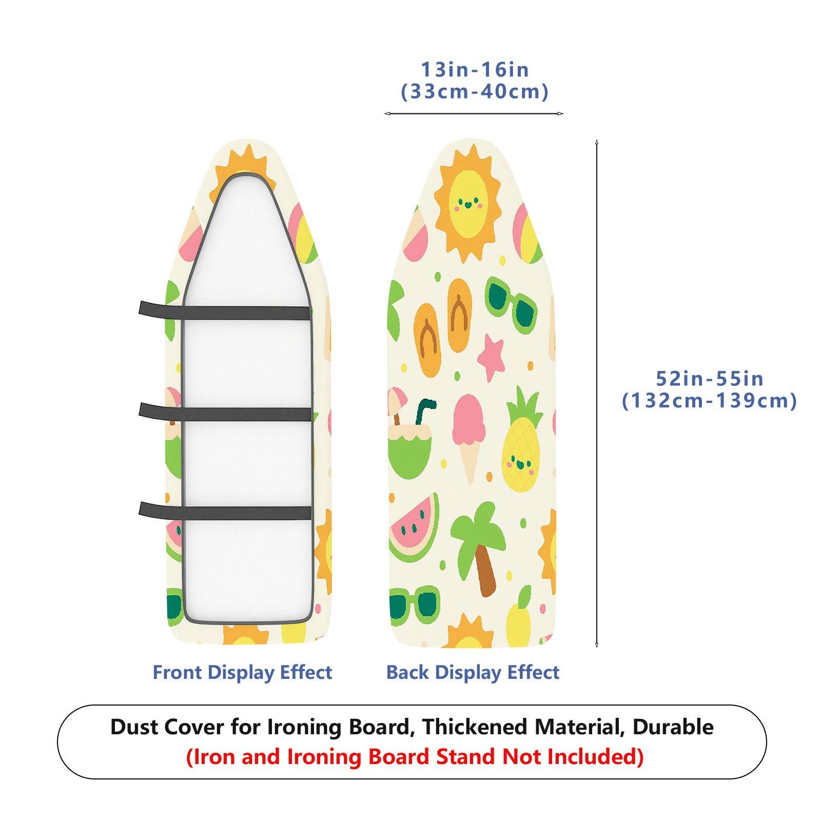 1-Piece Summer Tropical  Ironing Board Cover, Universal Size, Without Board