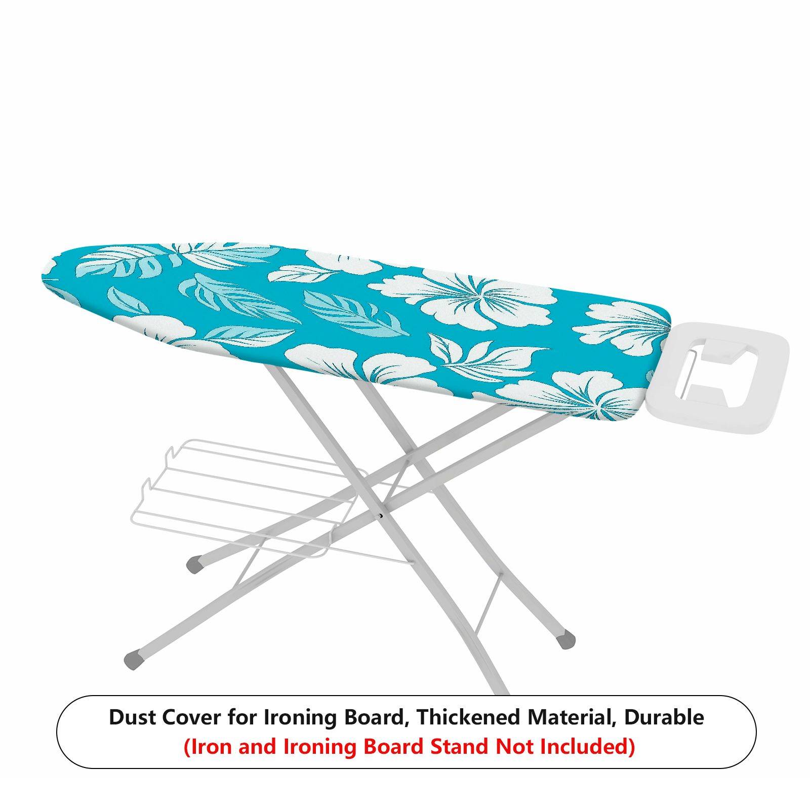 1-Piece Tropical Floral Leaves Blue  Ironing Board Cover, Universal Size, Without Board