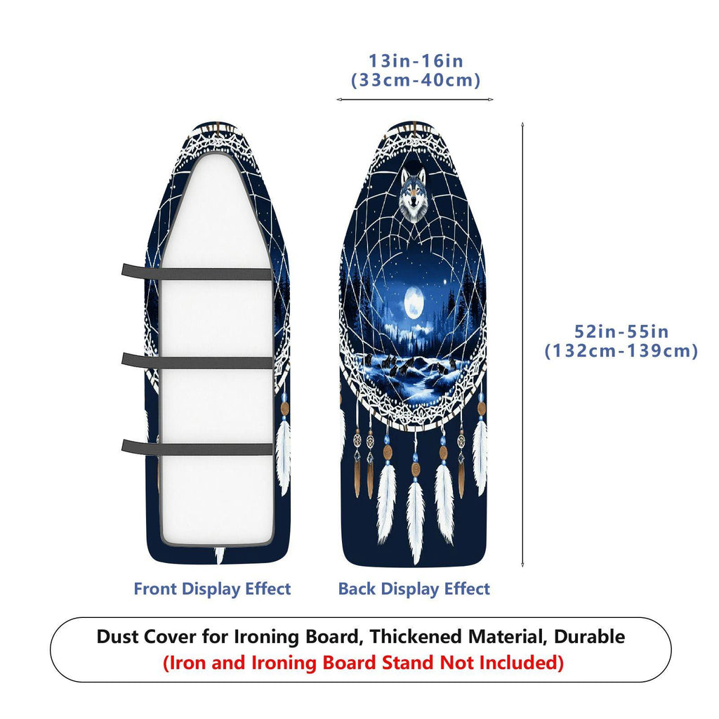 1-Piece Dreamcatcher Wolf Moonlight  Ironing Board Cover, Universal Size, Without Board