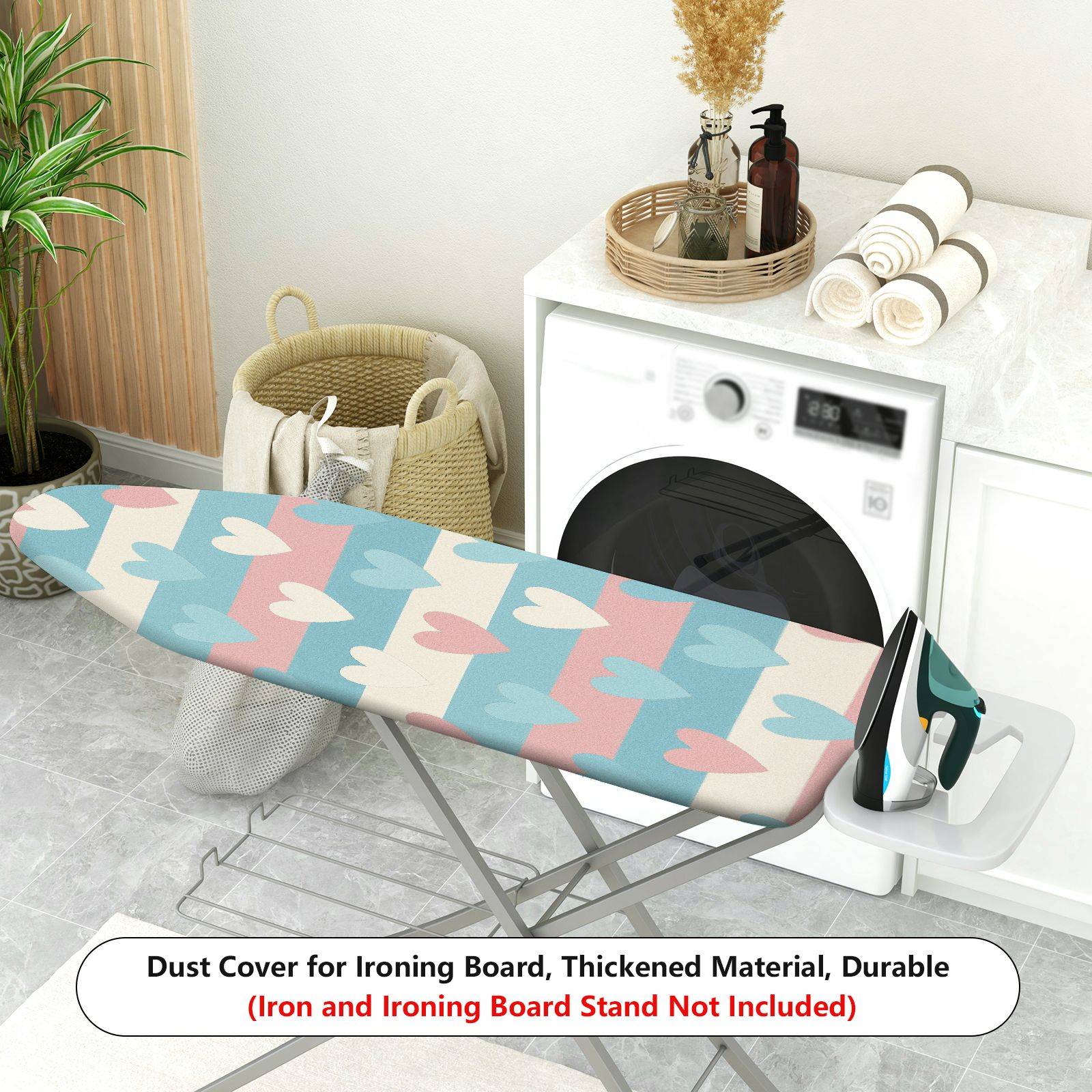 1-Piece Heart Striped Colorful  Ironing Board Cover, Universal Size, Without Board