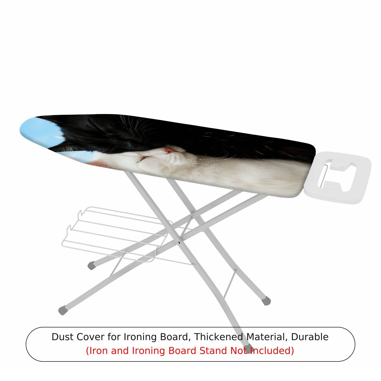 1-Piece Cat Black White Sleeping  Ironing Board Cover, Universal Size, Without Board
