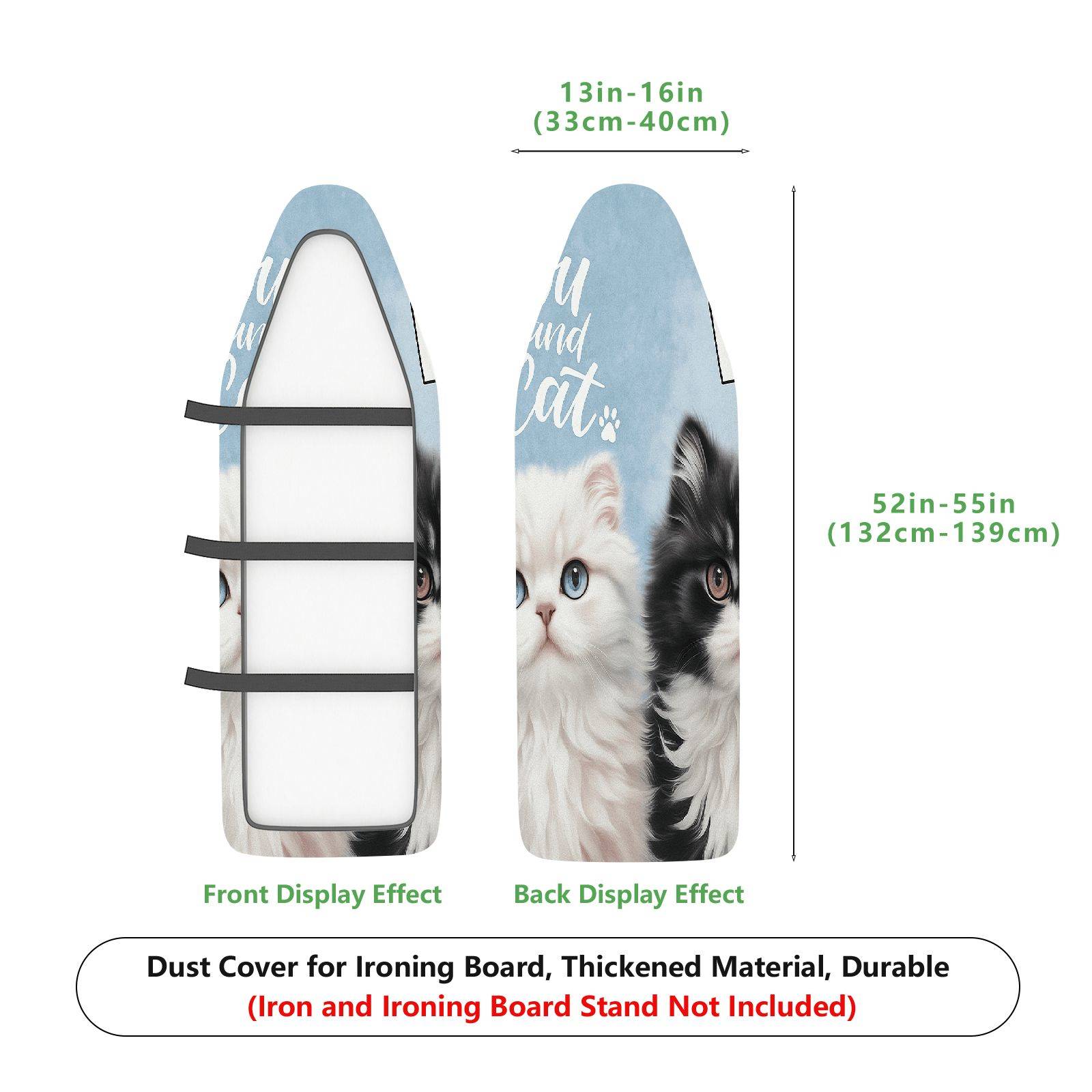 1-Piece Cat Kitten Feline  Ironing Board Cover, Universal Size, Without Board
