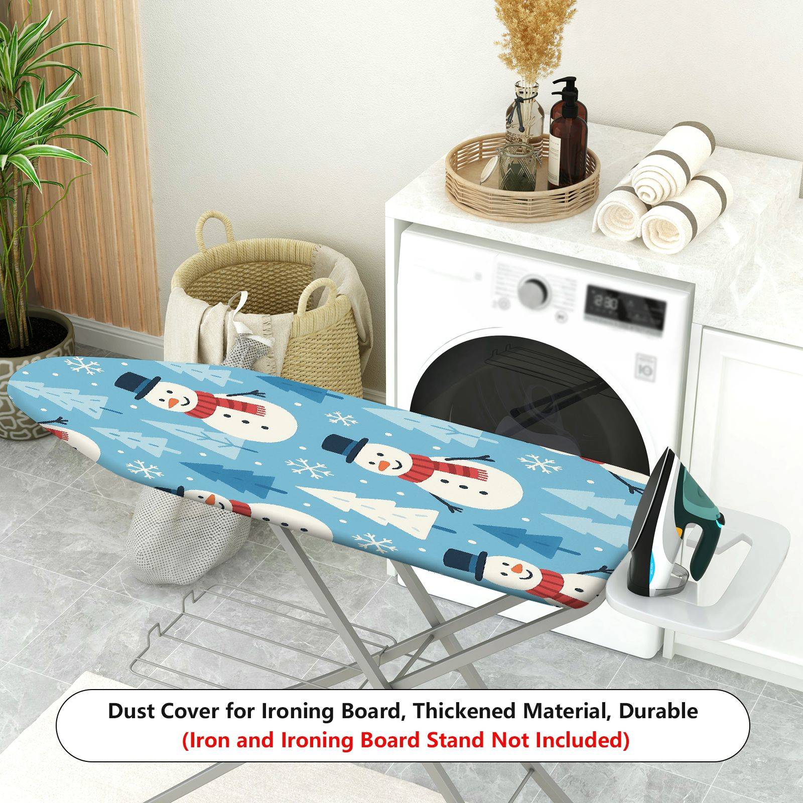 1-Piece Snowman Christmas Winter  Ironing Board Cover, Universal Size, Without Board