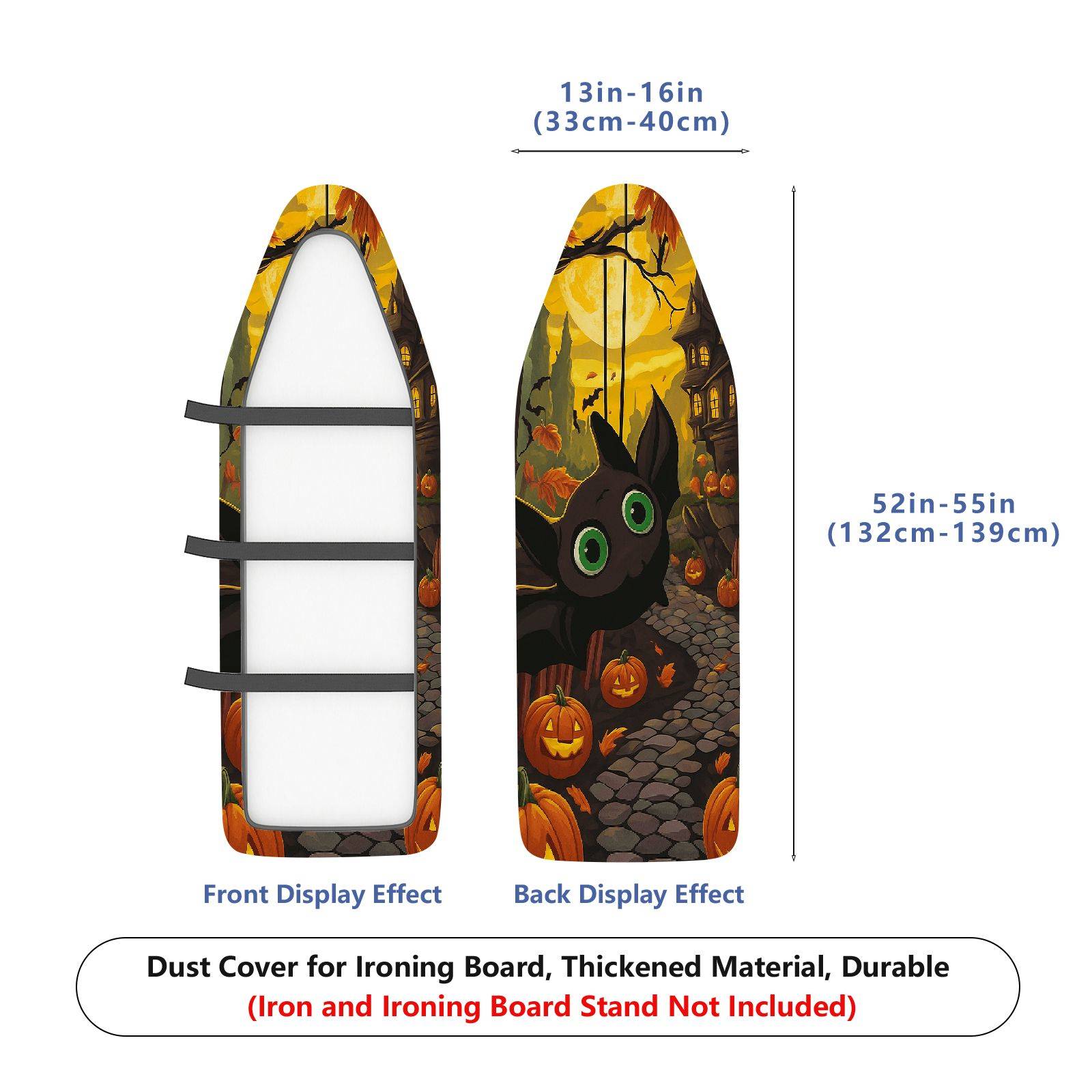 1-Piece Halloween Pumpkin Cat  Ironing Board Cover, Universal Size, Without Board