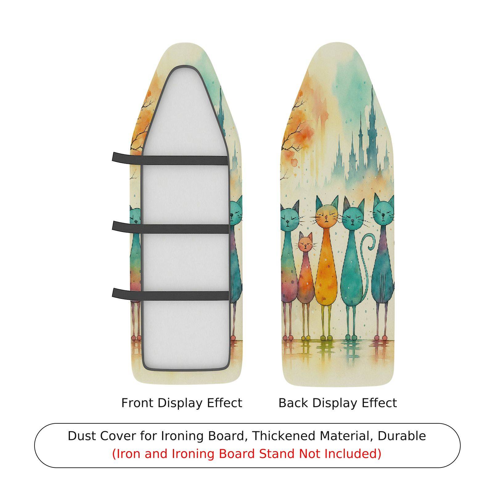 1-Piece Colorful Cat Abstract  Ironing Board Cover, Universal Size, Without Board