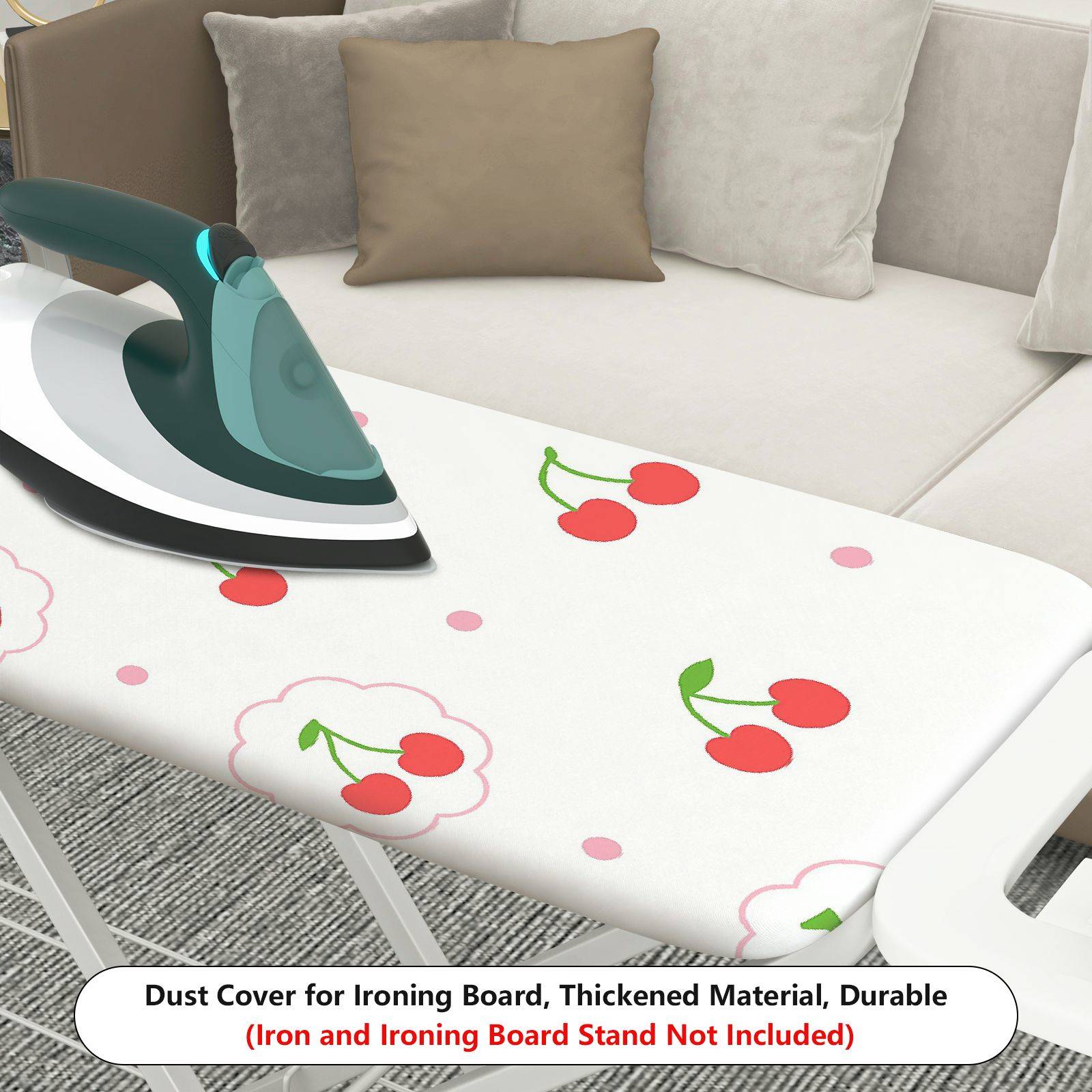 1-Piece Strawberry Cherry Polka Dot  Ironing Board Cover, Universal Size, Without Board