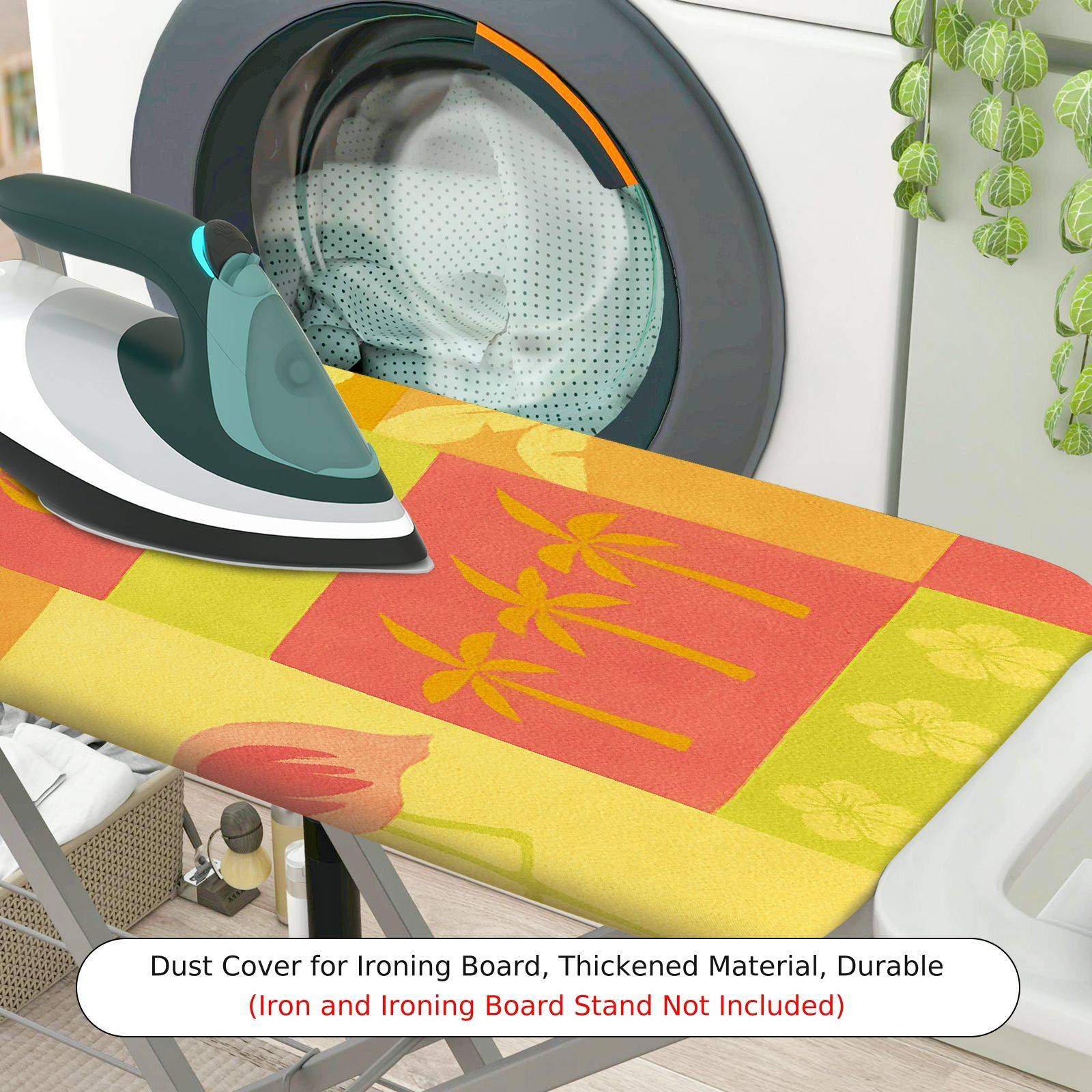 1-Piece Floral Tropical Vibrant  Ironing Board Cover, Universal Size, Without Board