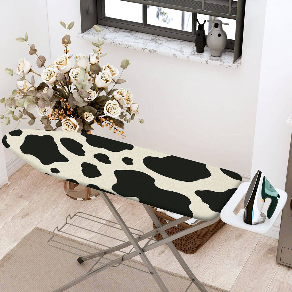 1-Piece Cow Print Animal Pattern Black and White  Ironing Board Cover, Universal Size, Without Board