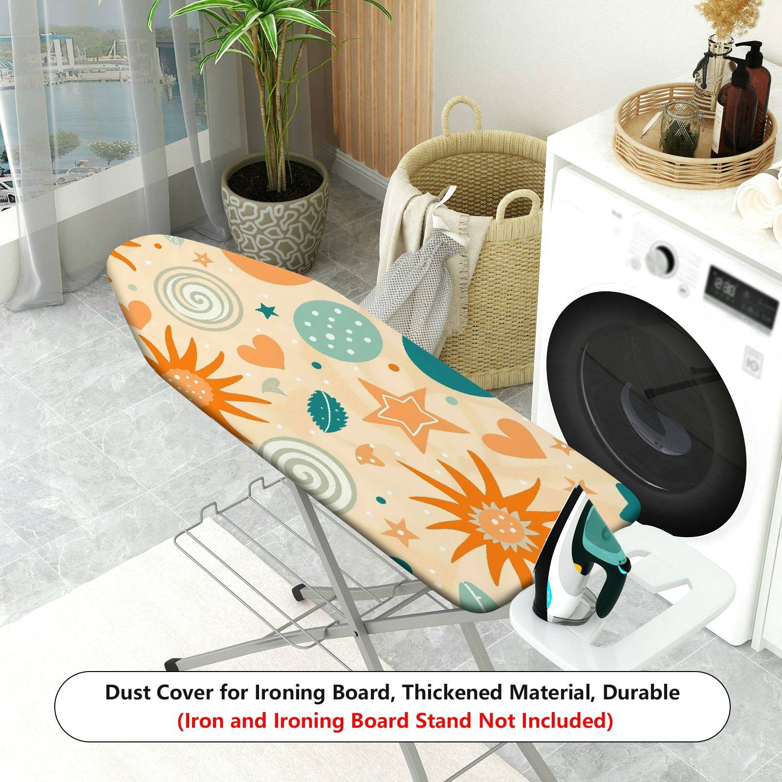 1-Piece Colorful Abstract Star Sun  Ironing Board Cover, Universal Size, Without Board
