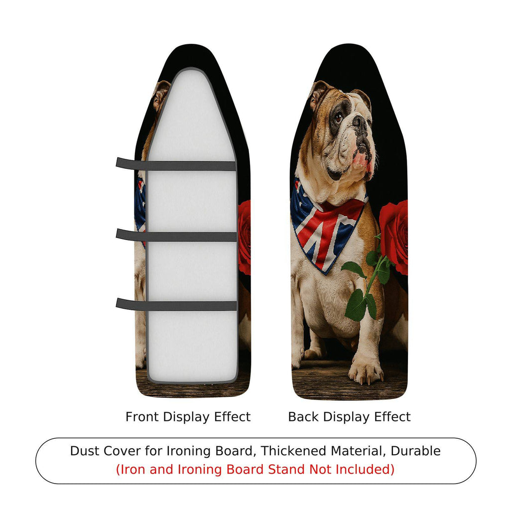 1-Piece Bulldog Union Jack Rose  Ironing Board Cover, Universal Size, Without Board